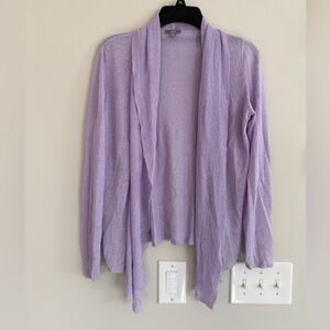 J. Jill Light Purple Open-Front Cardigan